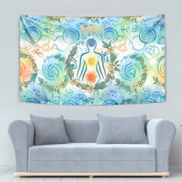 Hawaiian Piko Cultural Pride Aloha Tapestry Watercolor Spiral Art - Tropical Plumeria Lei Garland TS04 - Polynesian Pride