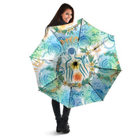 Hawaiian Piko Cultural Pride Aloha Umbrella Watercolor Spiral Art - Tropical Plumeria Lei Garland TS04 - Polynesian Pride