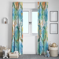 Hawaiian Piko Cultural Pride Aloha Window Curtain Watercolor Spiral Art - Tropical Plumeria Lei Garland TS04 - Polynesian Pride