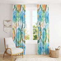 Hawaiian Piko Cultural Pride Aloha Window Curtain Watercolor Spiral Art - Tropical Plumeria Lei Garland TS04 - Polynesian Pride