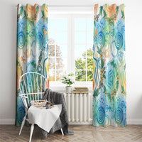 Hawaiian Piko Cultural Pride Aloha Window Curtain Watercolor Spiral Art - Tropical Plumeria Lei Garland TS04 - Polynesian Pride