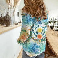 Hawaiian Piko Cultural Pride Aloha Women Casual Shirt Watercolor Spiral Art - Tropical Plumeria Lei Garland TS04 - Polynesian Pride