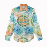 Hawaiian Piko Cultural Pride Aloha Women Casual Shirt Watercolor Spiral Art - Tropical Plumeria Lei Garland TS04 - Polynesian Pride