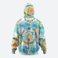Hawaiian Piko Cultural Pride Aloha Zip Hoodie Watercolor Spiral Art - Tropical Plumeria Lei Garland