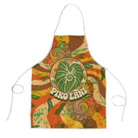 Hawaiian Piko Lani Cultivate I Ka Piko Aloha Apron Retro Psychedelic Taro Leaf - Hibiscus Flowers TS04 Orange Green - Polynesian Pride