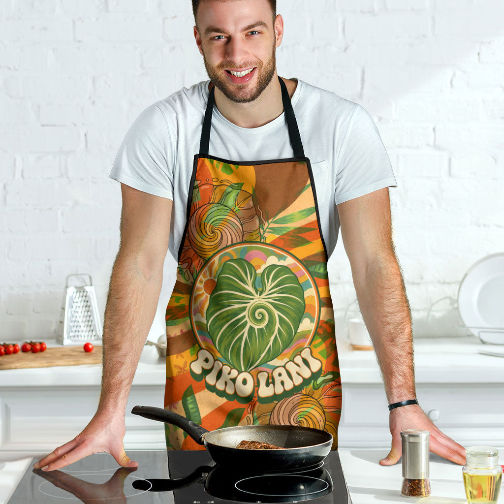 Hawaiian Piko Lani Cultivate I Ka Piko Aloha Apron Retro Psychedelic Taro Leaf - Hibiscus Flowers TS04 - Polynesian Pride