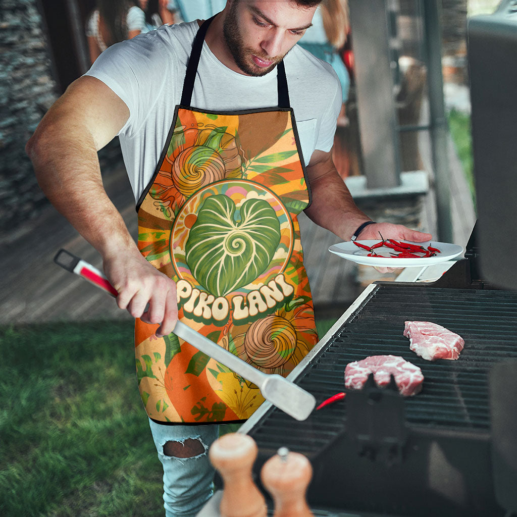 Hawaiian Piko Lani Cultivate I Ka Piko Aloha Apron Retro Psychedelic Taro Leaf - Hibiscus Flowers TS04 - Polynesian Pride