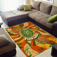 Hawaiian Piko Lani Cultivate I Ka Piko Aloha Area Rug Retro Psychedelic Taro Leaf - Hibiscus Flowers TS04 - Polynesian Pride