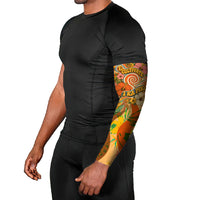 Hawaiian Piko Lani Cultivate I Ka Piko Aloha Arm Sleeves Retro Psychedelic Taro Leaf - Hibiscus Flowers TS04 - Polynesian Pride