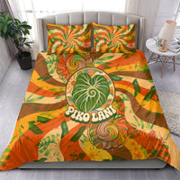 Hawaiian Piko Lani Cultivate I Ka Piko Aloha Bedding Set Retro Psychedelic Taro Leaf - Hibiscus Flowers TS04 - Polynesian Pride