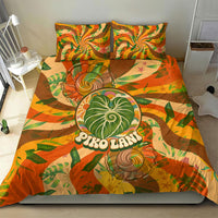 Hawaiian Piko Lani Cultivate I Ka Piko Aloha Bedding Set Retro Psychedelic Taro Leaf - Hibiscus Flowers TS04 - Polynesian Pride
