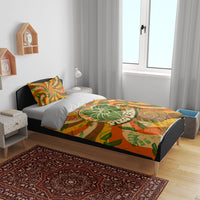 Hawaiian Piko Lani Cultivate I Ka Piko Aloha Bedding Set Retro Psychedelic Taro Leaf - Hibiscus Flowers TS04 - Polynesian Pride