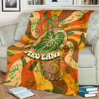 Hawaiian Piko Lani Cultivate I Ka Piko Aloha Blanket Retro Psychedelic Taro Leaf - Hibiscus Flowers TS04 - Polynesian Pride