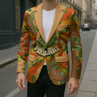 Hawaiian Piko Lani Cultivate I Ka Piko Aloha Blazer Retro Psychedelic Taro Leaf - Hibiscus Flowers TS04 - Polynesian Pride