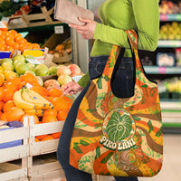 Hawaiian Piko Lani Cultivate I Ka Piko Aloha Grocery Bag Retro Psychedelic Taro Leaf - Hibiscus Flowers TS04 - Polynesian Pride
