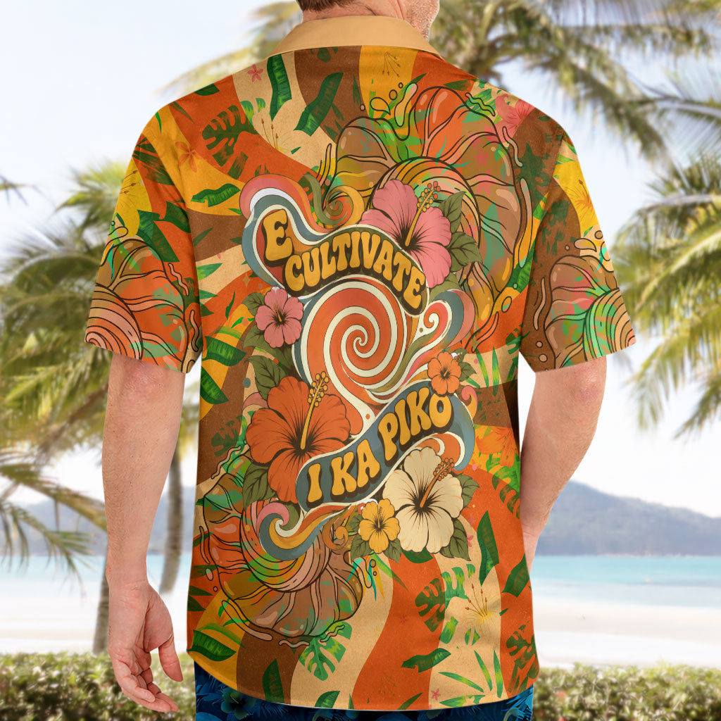 Hawaiian Piko Lani Cultivate I Ka Piko Aloha Hawaiian Shirt Retro Psychedelic Taro Leaf - Hibiscus Flowers TS04 - Polynesian Pride