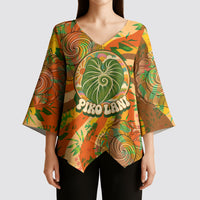 Hawaiian Piko Lani Cultivate I Ka Piko Aloha Kimono Sleeve Blouse Retro Psychedelic Taro Leaf - Hibiscus Flowers TS04 - Polynesian Pride