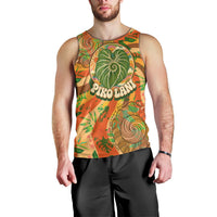 Hawaiian Piko Lani Cultivate I Ka Piko Aloha Men Tank Top Retro Psychedelic Taro Leaf - Hibiscus Flowers TS04 - Polynesian Pride