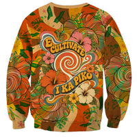 Hawaiian Piko Lani Cultivate I Ka Piko Aloha Sweatshirt Retro Psychedelic Taro Leaf - Hibiscus Flowers TS04 - Polynesian Pride
