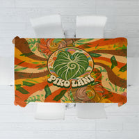 Hawaiian Piko Lani Cultivate I Ka Piko Aloha Tablecloth Retro Psychedelic Taro Leaf - Hibiscus Flowers