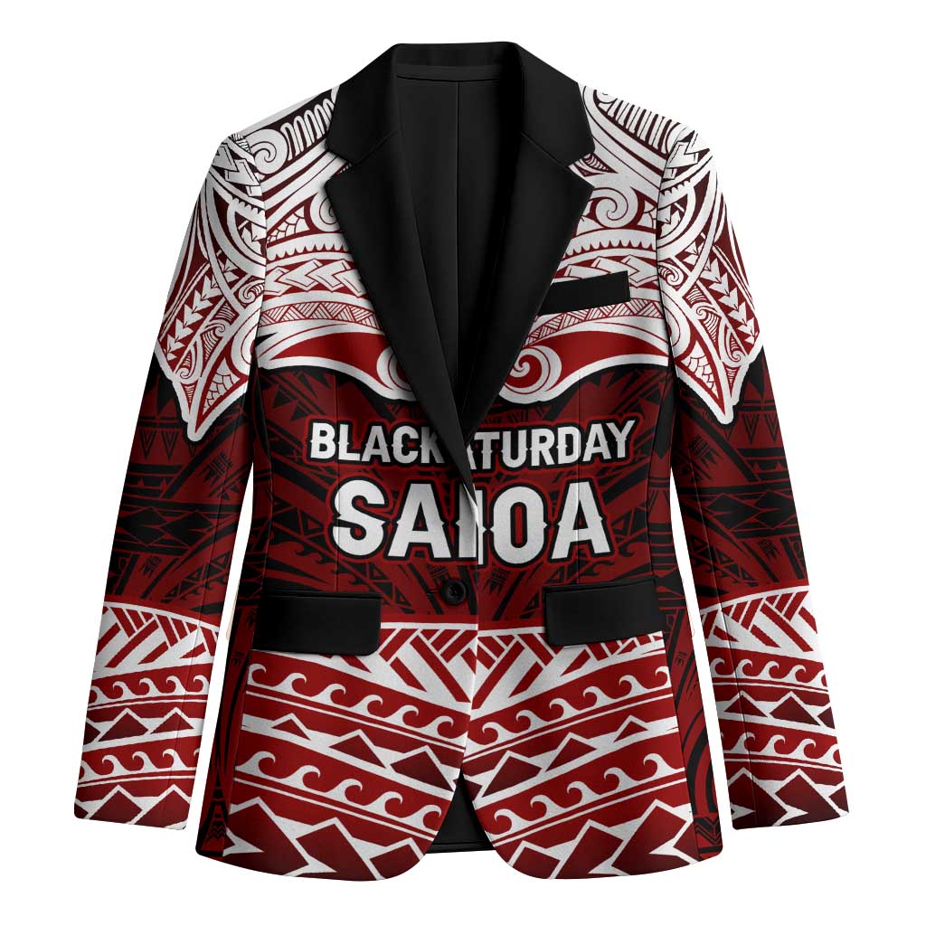 Samoa Black Saturday Mau Movement Blazer Polynesian Tribal Pattern Coat Of Arms Graphic Art TS04 Unisex Red White - Polynesian Pride