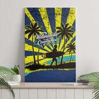 Waimanalo Oahu Hawaii Surfing Canvas Wall Art Tropical Beach Retro Sunburst Surfboard