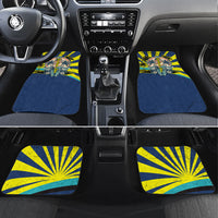 Waimanalo Oahu Hawaii Surfing Car Mats Tropical Beach Retro Sunburst Surfboard