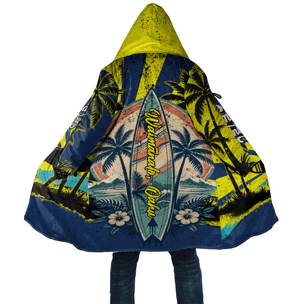 Waimanalo Oahu Hawaii Surfing Cloak Tropical Beach Retro Sunburst Surfboard
