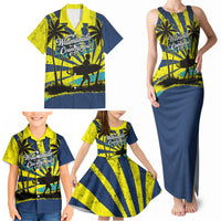 Waimanalo Oahu Hawaii Surfing Family Matching Tank Maxi Dress and Hawaiian Shirt Tropical Beach Retro Sunburst Surfboard TS04 - Polynesian Pride