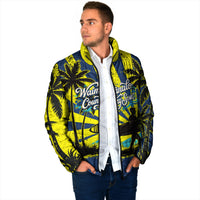 Waimanalo Oahu Hawaii Surfing Padded Jacket Tropical Beach Retro Sunburst Surfboard