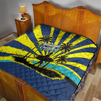 Waimanalo Oahu Hawaii Surfing Quilt Tropical Beach Retro Sunburst Surfboard