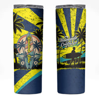 Waimanalo Oahu Hawaii Surfing Skinny Tumbler Tropical Beach Retro Sunburst Surfboard