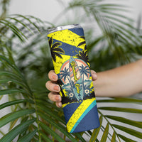 Waimanalo Oahu Hawaii Surfing Skinny Tumbler Tropical Beach Retro Sunburst Surfboard