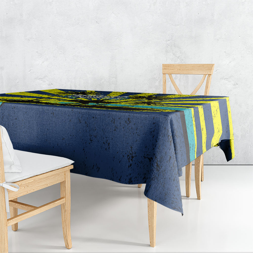 Waimanalo Oahu Hawaii Surfing Tablecloth Tropical Beach Retro Sunburst Surfboard