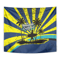 Waimanalo Oahu Hawaii Surfing Tapestry Tropical Beach Retro Sunburst Surfboard