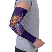 Waimanalo Hawaii Sun Rabbit Arm Sleeves Psychedelic Trippy Neon Swirl Graphic