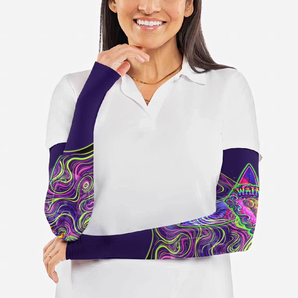 Waimanalo Hawaii Sun Rabbit Arm Sleeves Psychedelic Trippy Neon Swirl Graphic