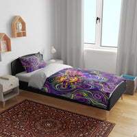 Waimanalo Hawaii Sun Rabbit Bedding Set Psychedelic Trippy Neon Swirl Graphic