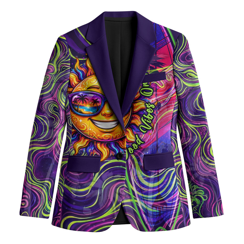 Waimanalo Hawaii Sun Rabbit Blazer Psychedelic Trippy Neon Swirl Graphic