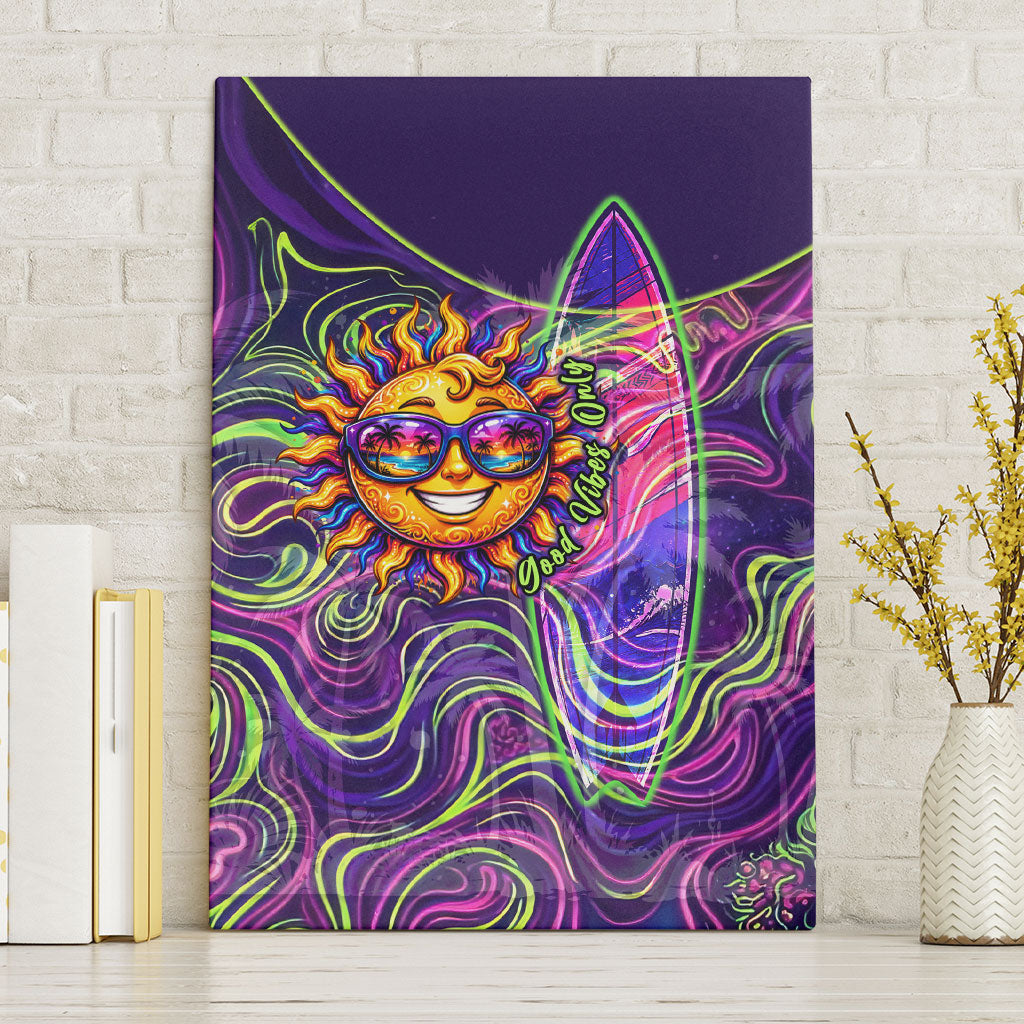 Waimanalo Hawaii Sun Rabbit Canvas Wall Art Psychedelic Trippy Neon Swirl Graphic