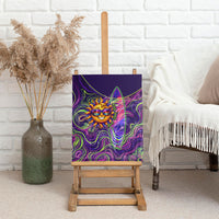 Waimanalo Hawaii Sun Rabbit Canvas Wall Art Psychedelic Trippy Neon Swirl Graphic