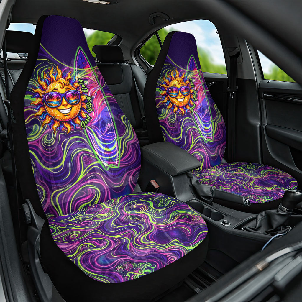 Waimanalo Hawaii Sun Rabbit Car Seat Cover Psychedelic Trippy Neon Swirl Graphic