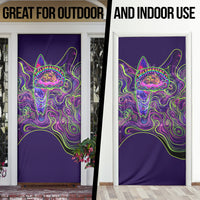 Waimanalo Hawaii Sun Rabbit Door Cover Psychedelic Trippy Neon Swirl Graphic