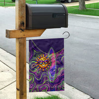 Waimanalo Hawaii Sun Rabbit Garden Flag Psychedelic Trippy Neon Swirl Graphic