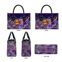 Waimanalo Hawaii Sun Rabbit Leather Bag Psychedelic Trippy Neon Swirl Graphic