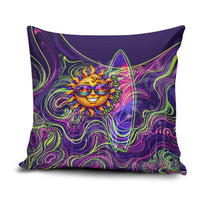 Waimanalo Hawaii Sun Rabbit Pillow Cover Psychedelic Trippy Neon Swirl Graphic