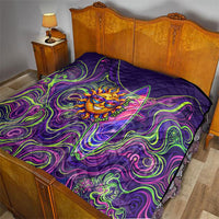 Waimanalo Hawaii Sun Rabbit Quilt Psychedelic Trippy Neon Swirl Graphic