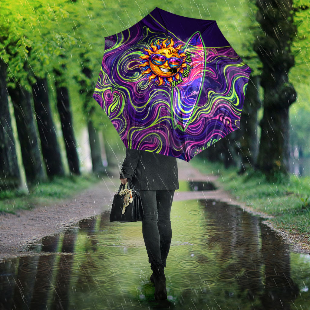 Waimanalo Hawaii Sun Rabbit Umbrella Psychedelic Trippy Neon Swirl Graphic