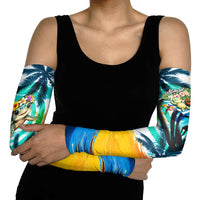 Hawaii Waimanalo Sea Turtle Arm Sleeves Cute Tropical Beach Aloha Spirit Cartoon