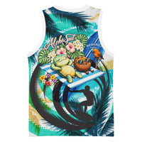Hawaii Waimanalo Sea Turtle Basketball Jersey Cute Tropical Beach Aloha Spirit Cartoon